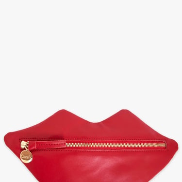 Lips Flat Clutch - Calfin - Super Red