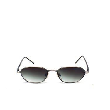 True Vintage 90s Goth Grey Oval Wire Frame Sunglasses 