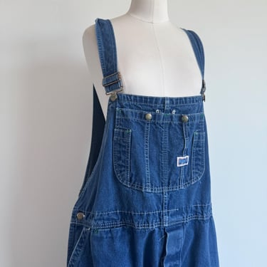 Vintage 60s Sanforized Big Smith Unisex Jean Overalls Medium Wash with Oversized Fit; 70s Denim Oversized Light Wash Spring Overalls 40 x 30 