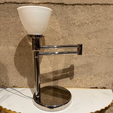 Mid-Century Modern Nessen Chrome Desk Lamp Swing Arm 