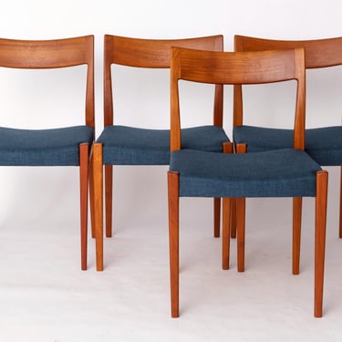 Set of 4 Yngve Ekström Kontiki Chairs | 1960s Swedish Teak | Hugo Troeds | Mid-Century Modern Dining Chairs 