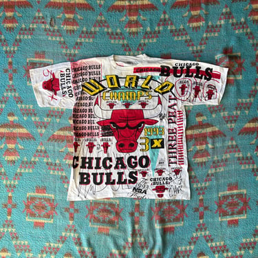 Vintage 1993 Chicago Bulls All Around Graphic Magic Johnson T Shirt 
