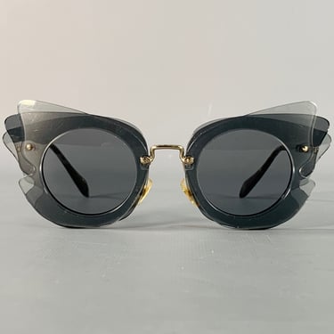 MIU MIU Grey Charcoal Butterfly Acetate Sunglasses