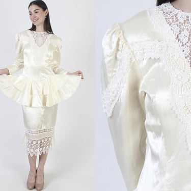 Jessica McClintock Dress, 80s Gunne Sax Gown, Romantic Cream Victorian Maxi 