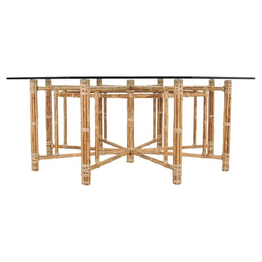 McGuire Organic Modern Octagonal Blonde Bamboo Dining Table