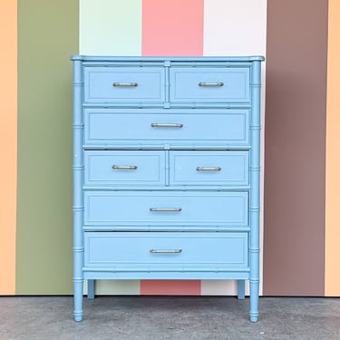 Painted Thomasville Faux Bamboo Tall Chest