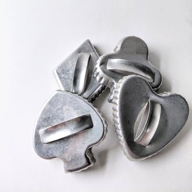 Vintage Aluminum Playing Card Cookie Cutters/ Bridge Night/ Heart,Diamond, Club, Spade 