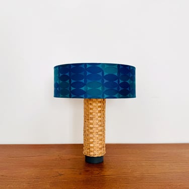 Mid-Century Modern Wicker Table Lamp by Kaiser Leuchten | 1950s 