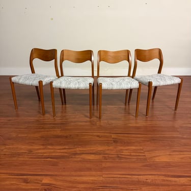 JL Moller Model 71 Teak Dining Chairs Set of 4