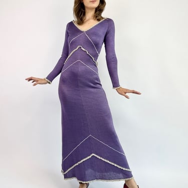 1970s Lavender Lullaby Maxi Dress