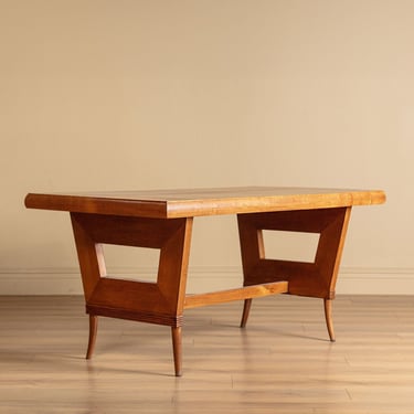Luigi Scremin Sculptural Wood Dining Table, Italy, 1930s