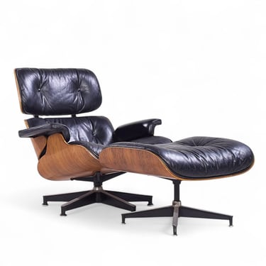 Charles and Ray Eames for Herman Miller Mid Century Rosewood Lounge Chair and Ottoman - mcm 