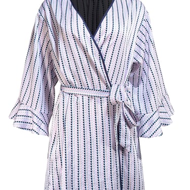 Kate Spade - White, Navy, Pink, & Lavender Print Wrap Dress Sz 6