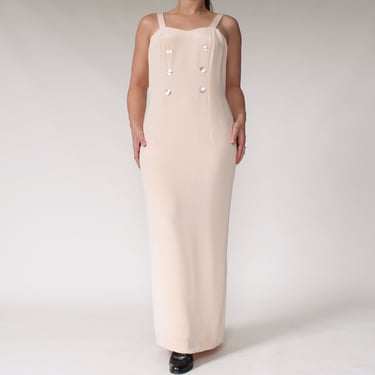 Vintage Cream Silk Column Dress