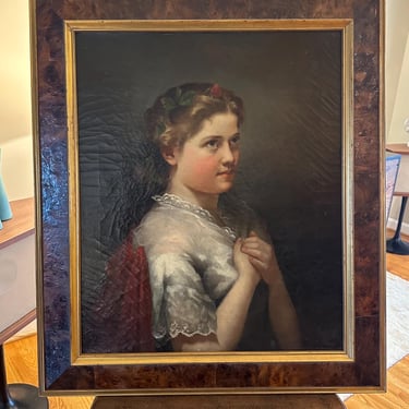 Oil Painting, Portrait of a Young Women, Grouplis Gallery, Unsigned - Free Shipping 