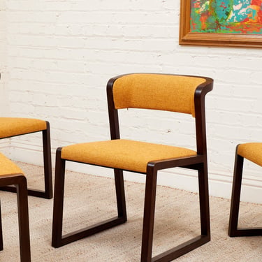 Camerich Dining Chairs in Mustard Tweed