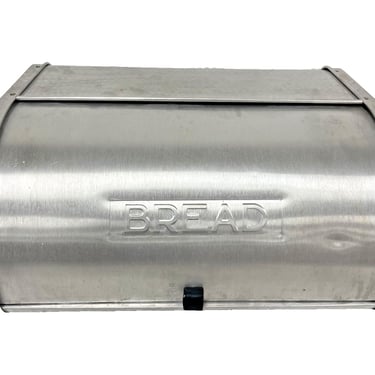 Vintage Kromex Aluminum Bread Box Mid Century Modern MCM Roll Top Retro Vented 