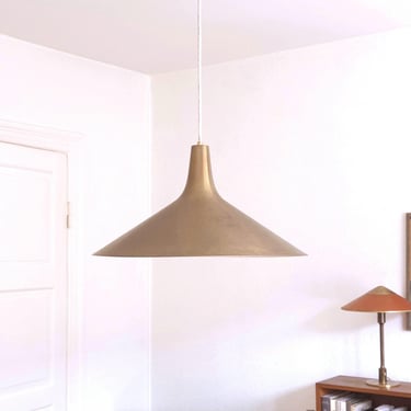 Vintage brass pendant lamp Danish modern ceiling light metal kitchen pendant light 1960s hanging lamp large brass light fixture Scandinavian 