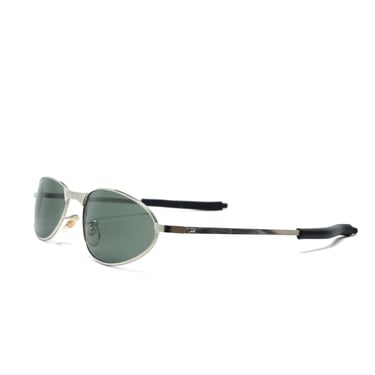 Authentic Vintage 90s Silver Wire Frame Triangular Sunglasses 