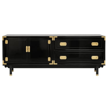 Campaign Credenza by Drexel in Black Lacquer
