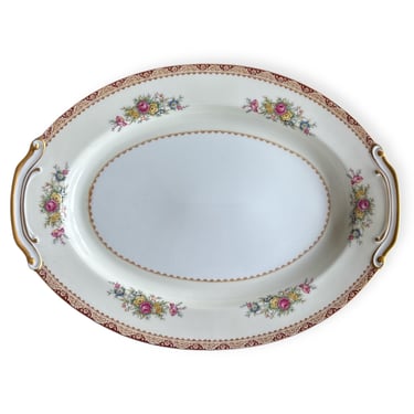 Vintage Sango China 16 inch serving platter, Midcentury c. 1945-1952, Made In Occupied Japan 