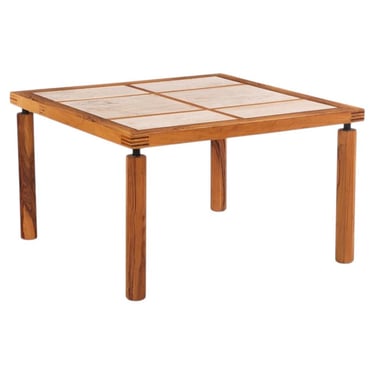 Italian Olive Wood and Travertine Dining Table, C. 1960