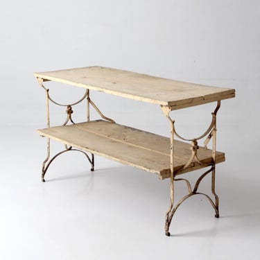 antique French garden two tier console table 