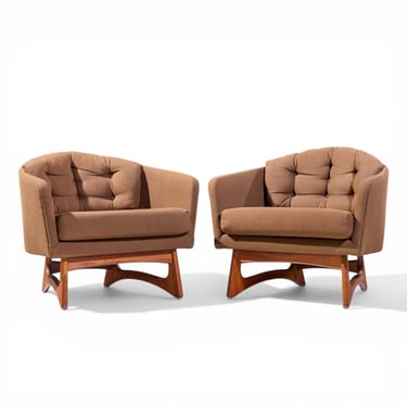Adrian Pearsall for Craft Associates Mid Century Barrel Lounge Chairs - Pair - mcm 