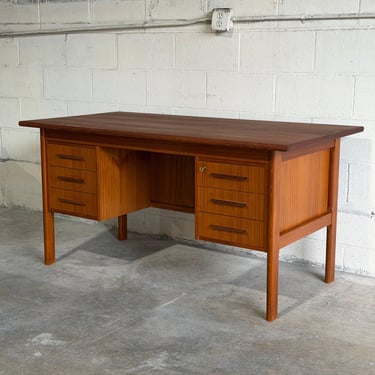 Teak Writing Table Home Office Storage Desk Denmark Mid-Century Modern 1960s 