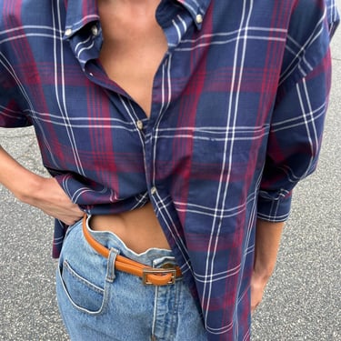 Vintage Embroidered Christian Dior Plaid Shirt