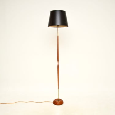 Danish Vintage Teak and Brass Floor Lamp