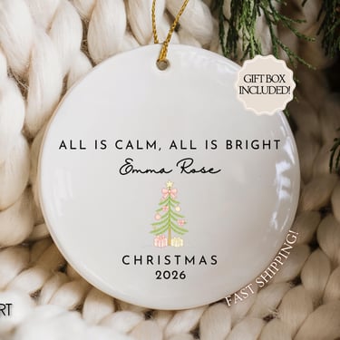 Baby Girl First Christmas Ornament, Personalized Baby Girl Keepsake Ornament 2026, Custom New Baby Gift, Baby Shower Gift, Baby Girl XMAS by CloudArt