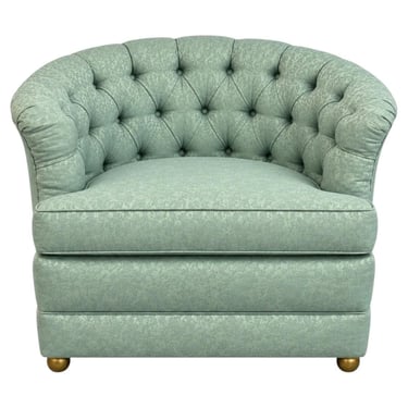 Mid-Century Modern Tufted Barrel Back Club Chair 