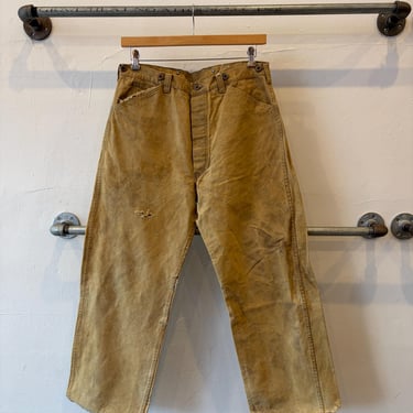 Vintage 30's 40's Black Bear Hunting Distressed Tan Pants 36 x 29 