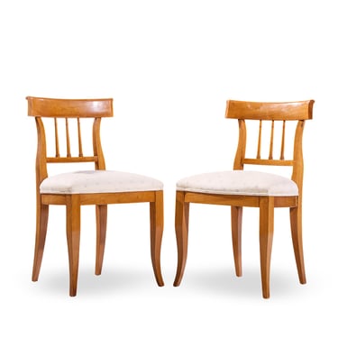 Kindel Furniture French Regency Solid Cherry Wood Dining Side Chairs - Pair 