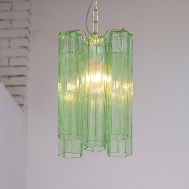 Murano suspension Tronchi Ø25 cm - Green Glass Hand-blown Italy - pendant lighting 