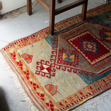 Antique 1’9”x 3’2” Anatolian Small Yastic Tribal Rug - 1920s 
