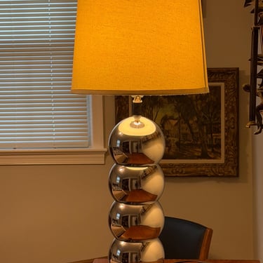 MCM George Kovacs Chrome Stacked Ball Table Lamp 29.5