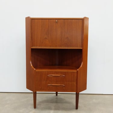 Vintage Danish Mid Century Modern Teak Corner Cabinet by Aulum 