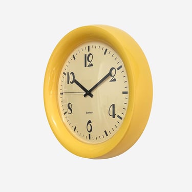Yellow Guzzini wall clock, 1980s 