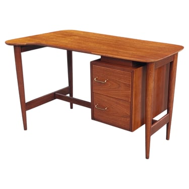 Uncommon Merton Gershun American of Martinsville Dania Desk in Walnut & Brass