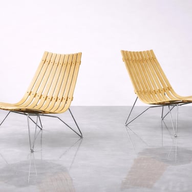Pair of Scandinavian Scandia Easy Chairs by Hans Brattrud for Fjordfiesta, 2000s 