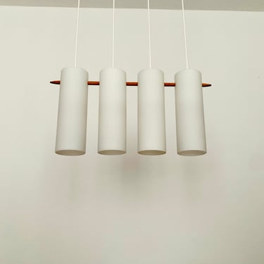 Swedish Mid-Century Modern Opaline Pendant Lamp by Uno and Östen Kristiansson for Luxus | 1960s 