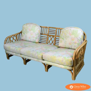 Fretwork Burnt Bamboo Sofa