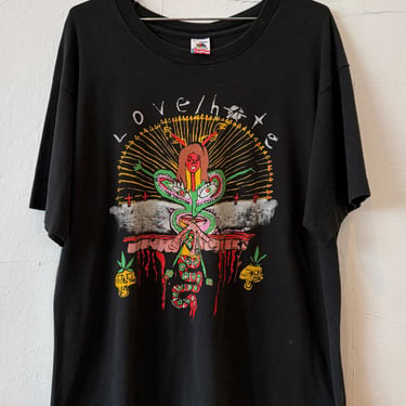 Vintage 90's Love Hate Rock Band Fall Tour 1990 Black Graphic T Shirt Extra Large 