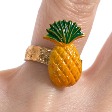 Cute Retro Vintage 60s 70s Pineapple Novelty Gumball Machine Retro Ring 