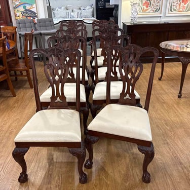 Maitland Smith Set of 10 Chippendale-Style Dining Chairs