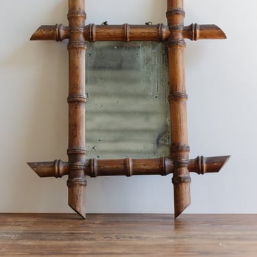 early 1930s french faux bamboo mirror
