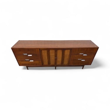 Mid-Century Modern American of Martinsville Accord Walnut Triple Dresser 