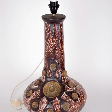 Mid-Century French Pottery, ACCOLAY Ceramic VALLAURIS red  Table Lamp